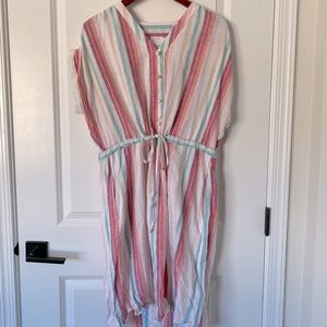 Retro Stripes Short Sleeve Dress